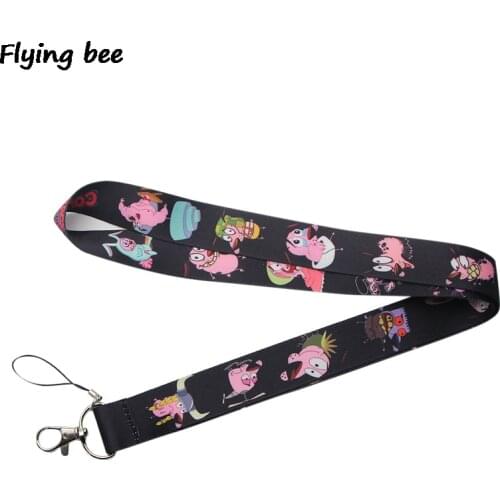 Flyingbee Creative theme Cartoon Cute Lanyard Phone Rope Keychains Phone Lanyard for Keys ID Card Cartoon Lanyards X0379