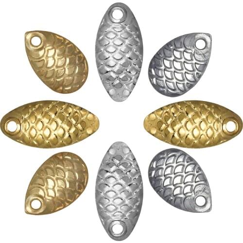 50pcs/lot Metal small Spoon Spinner Fish scale sequins Precision Polishing Noise Gold Silver fly Fishing lure Accessories
