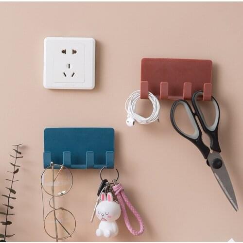 Multifunctional Wall Type Seamless Plug Power Cord Storage Hook Fixing Frame For Household Kitchen Livingroom Storage Hook
