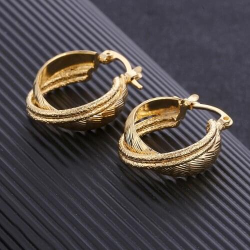 Fashion Simple Gold Color Earrings For Women Fashion Trendy Hoop Earrings Jewelry