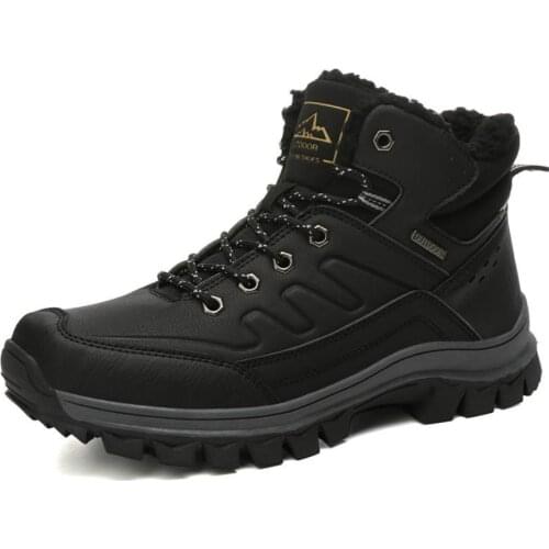 2019 New Winter Plush Waterproof Snow Boots Shoes Warm Winter Mens Sneakers Footwear Fashion Outdoor Ankle Boots Mens Boots