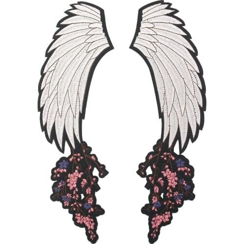 Crane Wings Patch Badge Plum Blossom Embroidery Applique Iron on Patches for Clothes Stickers Decor Fabric Sewing Accessories