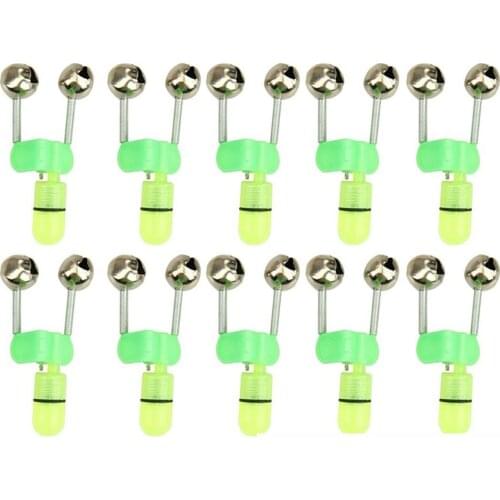 NEW 10Pcs Green LED Light Night Fishing Lamp Luminous Stick Bell Alarm Accessories