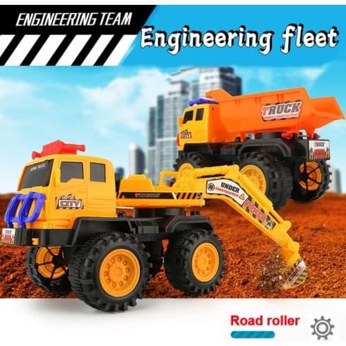 2021 New Small Size Sliding Childrens Plastic Toy Mixer Truck Excavator Simulation Engineering Vehicle Toy Boy Gift