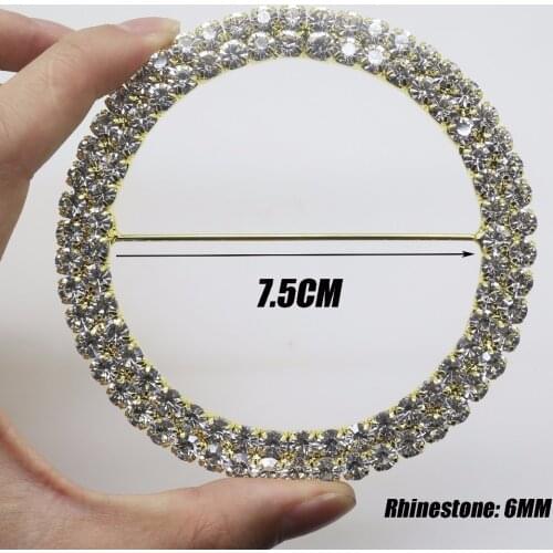 New Huge 10cm gold Double row rhinestone Buckles invitation card Wedding Ribbon Slider, DIY Hair Accessories Free Shipping