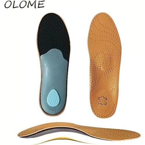 New leather latex corrective insole duck foot orthopedic arch support insoles unisex high quality