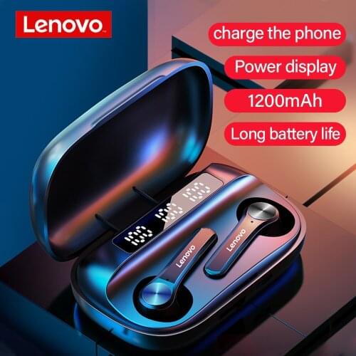 Original Lenovo QT81 Bluetooth 5.1 Headphone TWS Wireless Earphones Stereo Sound Headset Touch Button with 1200mAh Charging Case
