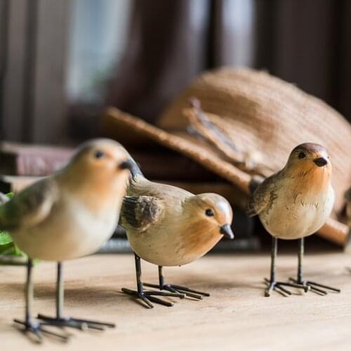 Resin Bird Decoration Handmade Bird Desktop Hallway Study Shooting Props