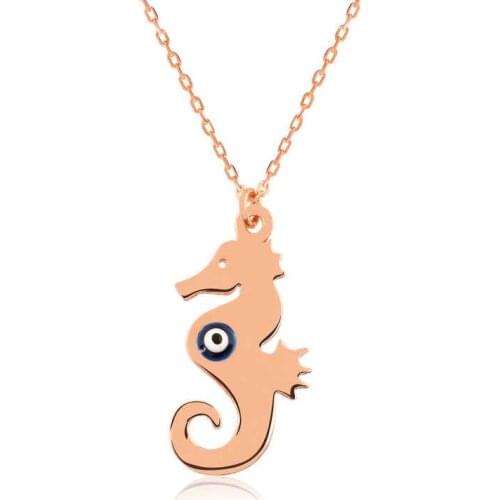 Silver Seahorse Lady Necklace