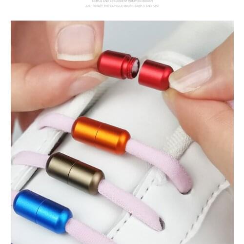 Shoelaces Round Elastic Shoe Laces For Kids And Adult Sneakers Shoelace Quick Lazy Multicolor Shoestrings 1Pair No Tie Semicircl