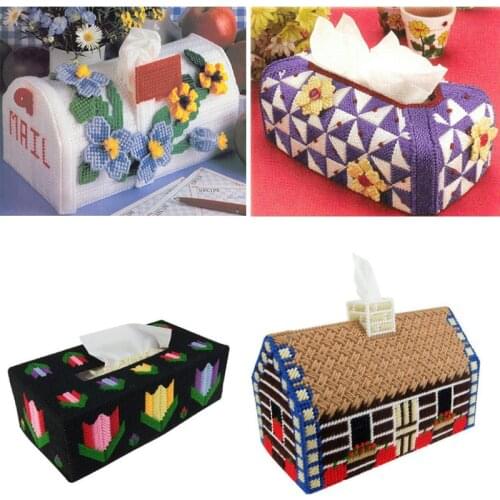 Embroidery storage bag DIY 3D cross-stitch,storage box,rectangle tissue box,chinese cross stitch ,Has been cut NO.14