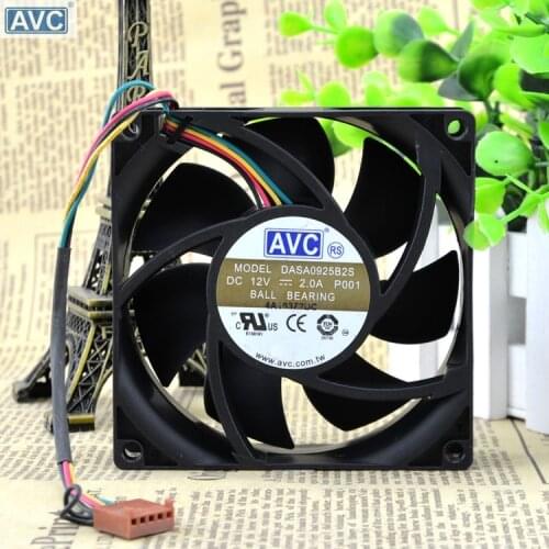 For AVC DASA0925B2S 9CM 90*90*25MM 9025 12V 2.0A 4wire lead PWM fan