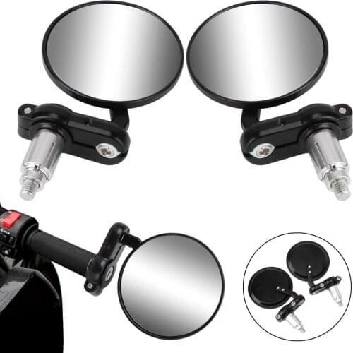 LEEPEE 22mm Universal Handle Bar End Mounting Motorbike Accessories Rearview Side Mirror 2pcs Motorcycle Mirrors