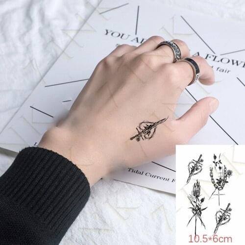 Waterproof Temporary Tattoo Sticker Rose Cross Love Totem Animal Face Body Art Foot Arm Fake Tatto Flash Tatoo For Women Men