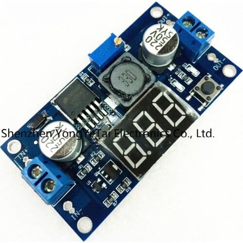 YYT DC-DC adjustable power supply modules LM2596 regulator module with voltage meter display Hot sale