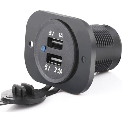 DIY Modification Motorcycle Car Charger Dual USB Charger 5V 3.1A Cigarette Lighter Socket Power Adapter Outlet Charger 12V-24V