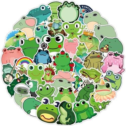 10/50Pcs/set Cartoon Animal Sad Frog Funny Sticker Snowboard Luggage Car Fridge Car- Styling Laptop Stickers PVC Waterproof