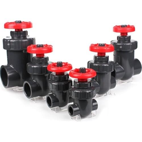 1pc 20~63mm UPVC Gate Valve Precise Flow Control PVC Sluice Valve Garden Irrigation Aquarium Valve Steepless Handwheel Switch