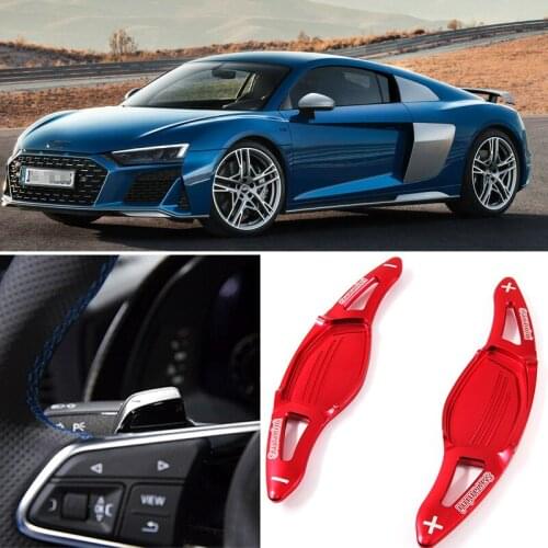 2pcs Aluminum Steering Wheel Shift Paddle Shifter Extension For Audi R8 2016-2018 Car-styling