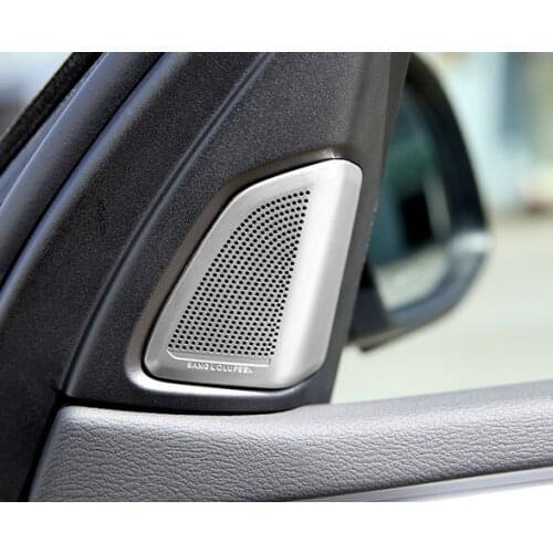 2pcs stainless steel for BMW X5 2014-16 A column Tweeter grilles Decorative stickers Sound cover