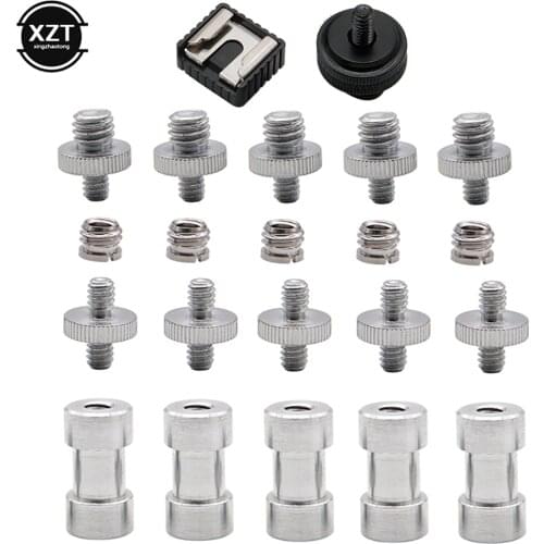 22 Pcs Camera Screw 1/4 Inch and 3/8 Inch Converter Threaded Screws Adapter Mount Hot Shoe Mount to 1/4 Set for Camera