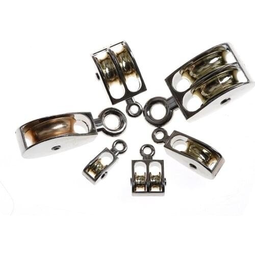 36/52/75mm Metal Sheave Zinc Alloy Fixed Pulley Crown Block And Tackle Lifting Wheel Mini Single/Double Pulley For DIY