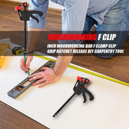 4 inch Woodworking Bar F Clamp Clip Grip Ratchet Release DIY Carpentry Tool