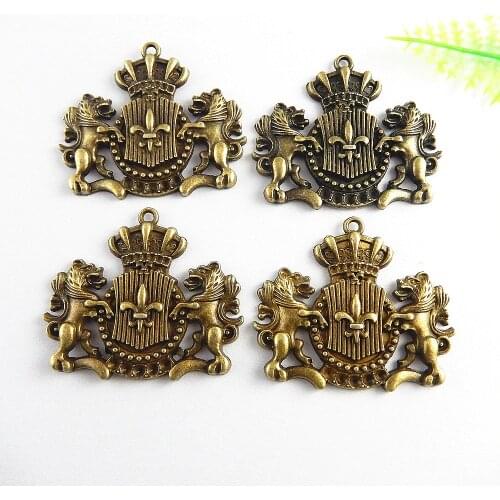 5pcs/lot Causal Antique Bronze Football Sign Pendant Charms NecklaceBracelet 44*38mm Religious Jewelry Fine Gifts Crafts 51240