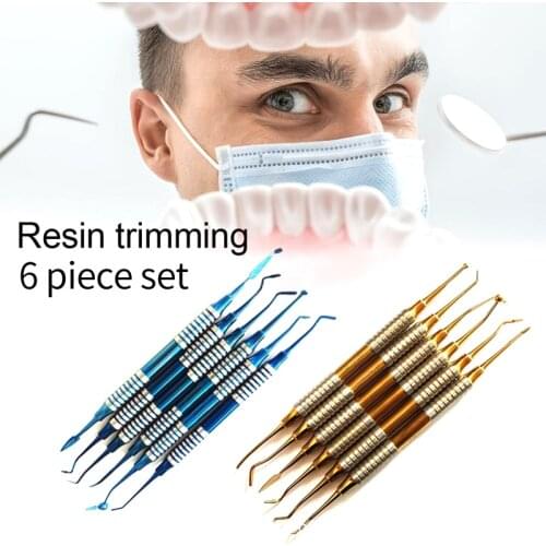 6 PCS Composite Dental Resin Filler Spatula Resin Restoration Set Oral Care Kit Dental Tool Restoration Spatula