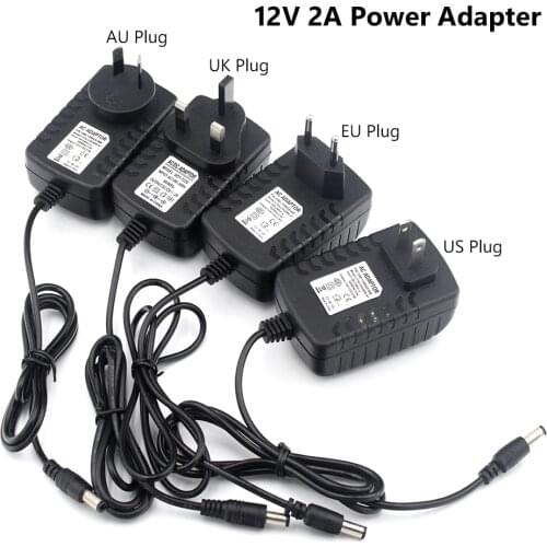 TSLEEN 5V 12V 24V 1A 2A 3A AC DC Adaptor US/UK/EU/AU Plug Power Adapter Universal Charger Supply for Led Light Strip Lamp Driver