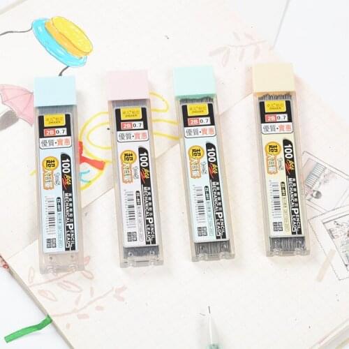 100 Root Automatic Pencil Refill Large Capacity 2B 0.5 \0.7mm Writing Point Graphite Lead Erasable Student Stationery Drawing