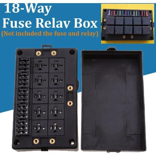 Car Blade Fuse Holder Relay Socket Black Box 18 Way Blade Fuse Holder Car Automotive Insurance For Automotive Marine