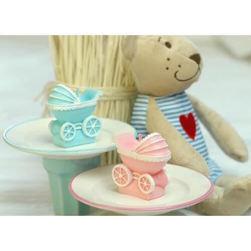 Baby shower candle favor--baby stroller candles childrens day party souvenir gift wedding favors and gifts creative 100pcs/lot