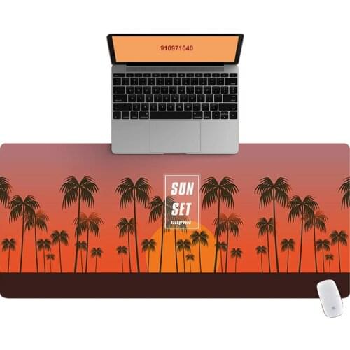 Large Office Computer Desk Mat Table Big Mouse Pad Coconut Tree and Sunset Laptop Cushion Desk Non-slip Mat Gamer Mousepad Mat