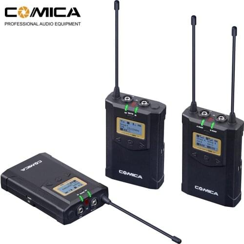 COMICA CVM-WM100 PLUS Wireless Microphone UHF 48 Channels Mono Stereo Can Real Time Monitoring Mic For Camera Recording studio