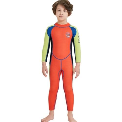 Dive and Sail Kids 2.5mm Neoprene Wet Suit Diving Wetsuit Boys Girls Swimsuits Long Sleeve Swimwear Full Body Wetsuit