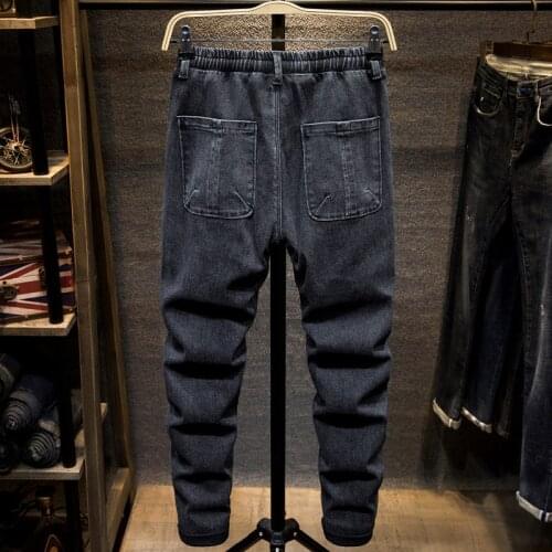 Plus Size 5XL 6XL 7XL Mens Black Harem Jeans 2021 Autumn New Streetwear Fashion Stretch Denim Pants Male Brand Trousers