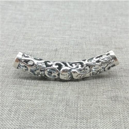 1 Piece of 925 Sterling Silver Couple Birds Love Tube Bead for Bracelet Spacer