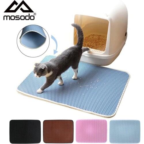 Mosodo Cat Litter Mat Waterproof Double-Layer Pet Kitten Litter Trapper Mats Non-slip Pad Litter Box for Cats House Clean
