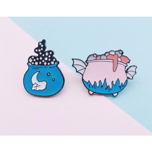 Creative Fun Boiler Making Food Ding Enamel Brooch Wing Stove Alloy Pins Badge Punk Accessories Jewelry Gift For Friends