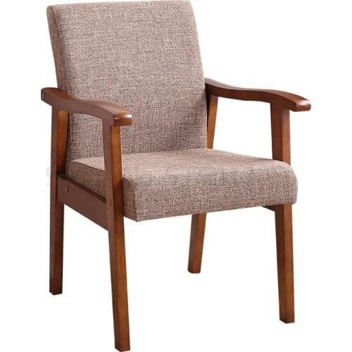 Creative solid wood armchair with armrest computer chair book desk chair household single sofa chair