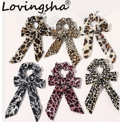 LOVINGSHA Leopard Hair Accessories For Women Brand Female Hair Tie Lady Scrunchies Girl Ponytail Hair Holder Rope FC260