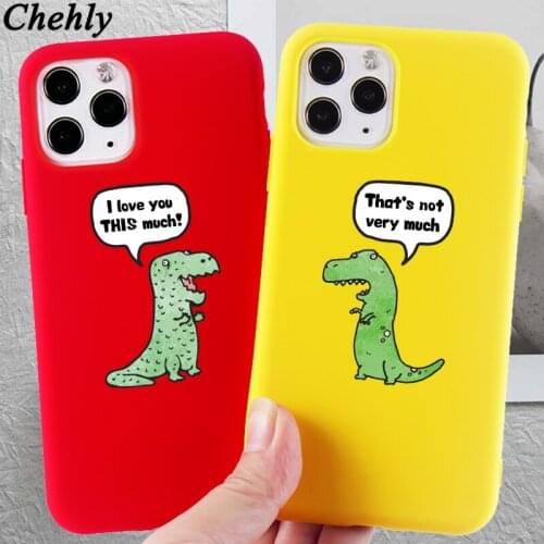 Cute Dinosaur Phone Case for IPhone 6s 7 8 11 Plus Pro X XS MAX XR SE Cases Soft Silicone Fitted TPU Protection Accessorie Cover