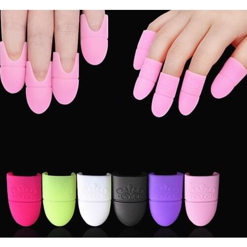 5PCS/Set Reusable Nail Art Soak Off Cap Nail Wraps Soaker Caps Silicone UV Gel Polish Varnish Remover Clean Degreaser Clip