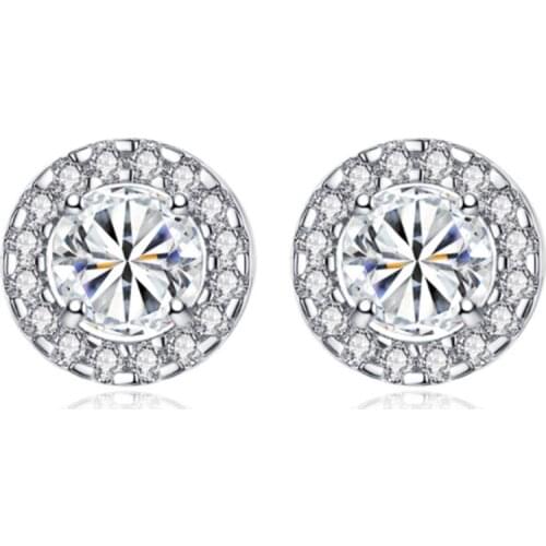 Trendy Girl Mini Inlay Jewelry Set Round Crystal Rhinestone for Women