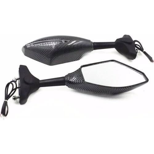 Motorcycle Sport Bike Carbon Turn Signal Mirrors For KAWASAKI Ninja ZX6R ER6F 636 Z750S Z750 9R ZX-12R ER-6F Ninja 250R