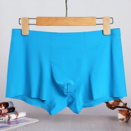 Hight Quality Mens Boxer Shorts Comfortable Mens Underwear Ice Silk Trace Breathable Flat Ultra-thin 1pcs