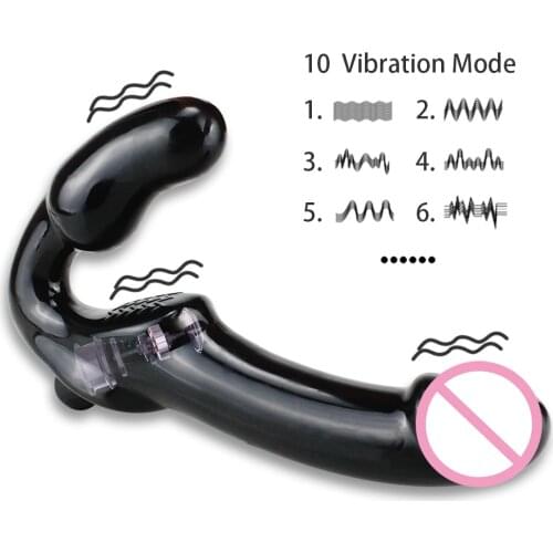 Male Adult Strap on Dildo Vibrator Prostate Massager G-Spot Stimulate Butt Plug Anal Anus Sex Toys for Men Women Lesbian Tool