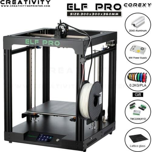 2020 Newest Corexy 3dprinter Creativity ELF PRO XYZ axis uses TMC2208 Silent Drive Linear Guide MW power supply(Coming soon)