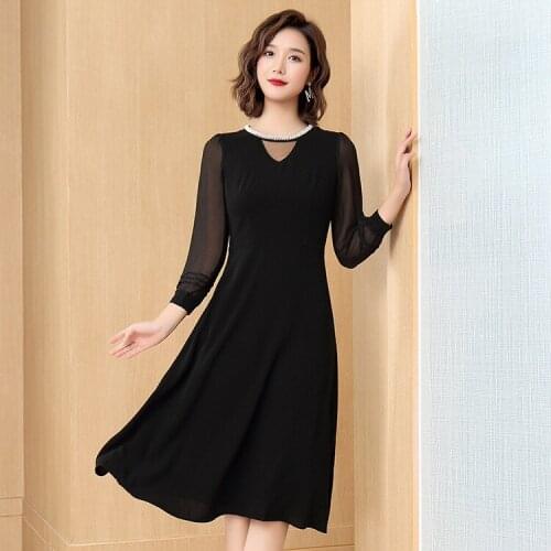 2021 new dress spring snow spinning French long skirt Aipu fat mm cover meat large womens dress
